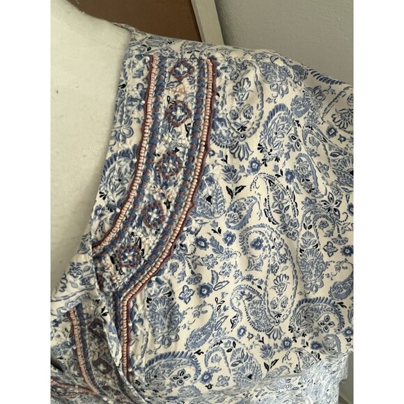 J. Jill Size Large Tunic Top Boho Hippie Festival NEW casual tassels embroidered - Picture 6 of 11